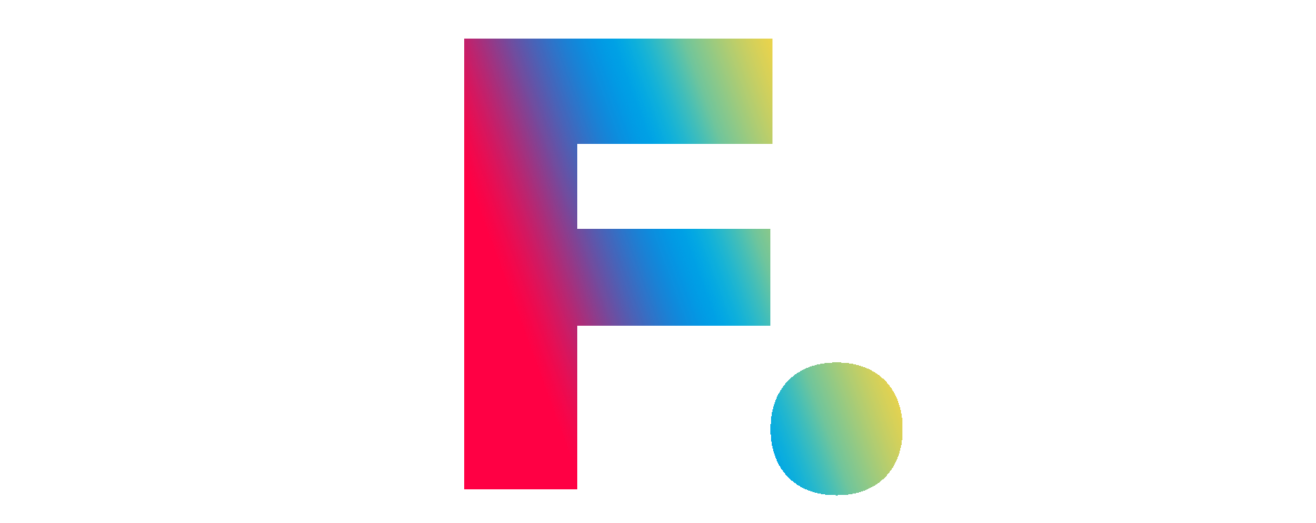 Filmproduktion Bern - BOFF.  - Buchstabe F. Farbverlauf